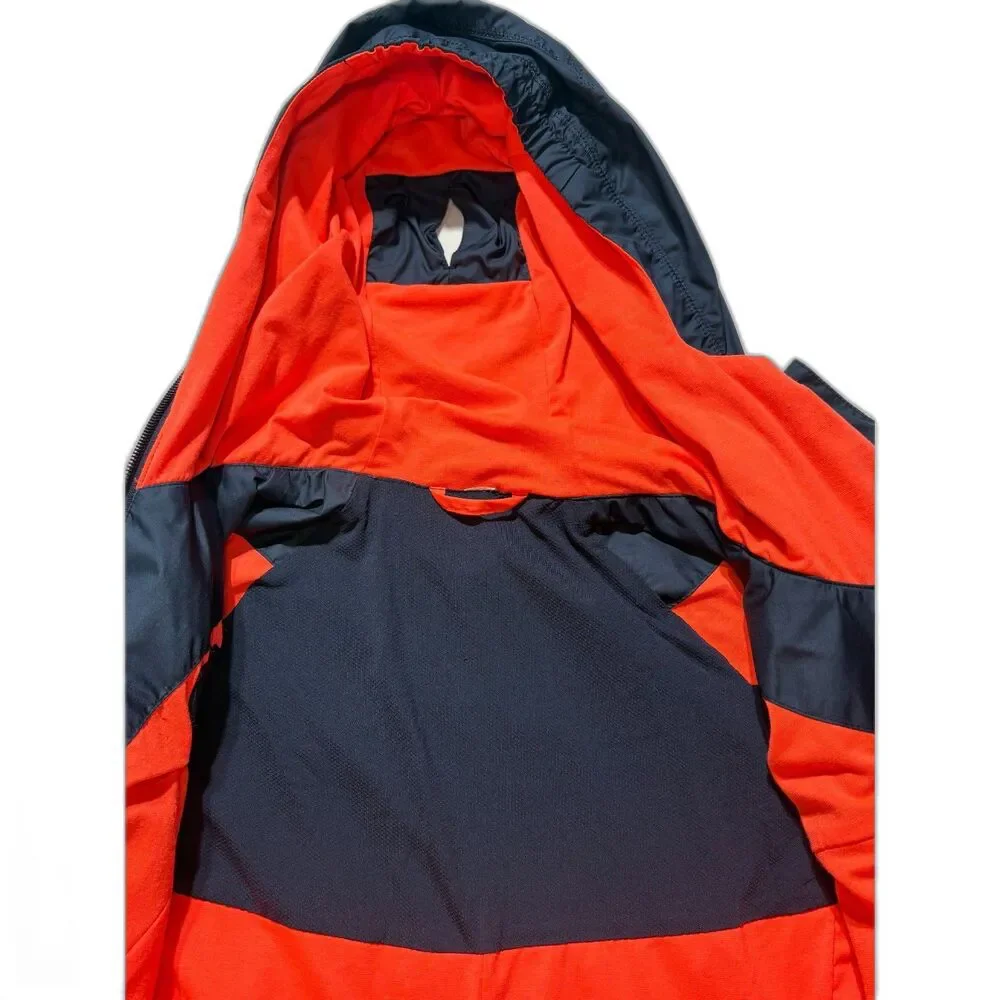 lululemon Get Up & Glow Jacket 4 Orange Navy Reflective Ponytail Hood